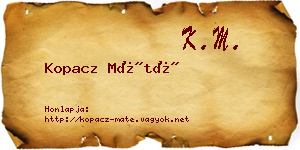 Kopacz Máté névjegykártya