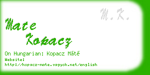 mate kopacz business card