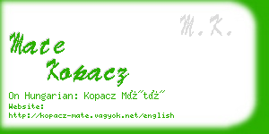 mate kopacz business card